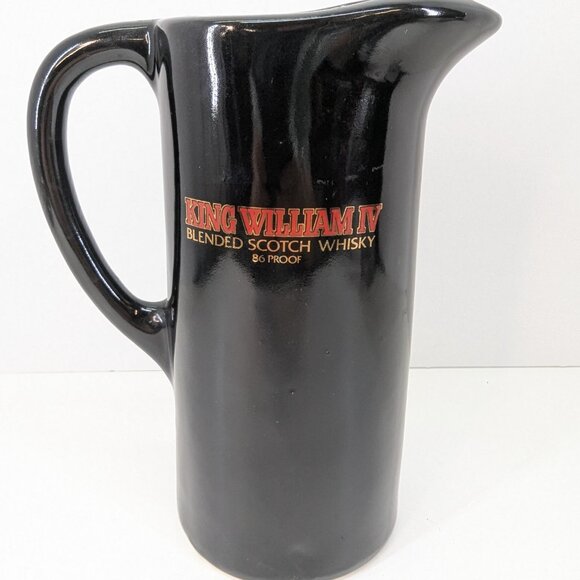 King William IV Blended Scotch Whisky Advertising Black Pub Jug Water Jug - Picture 3 of 6